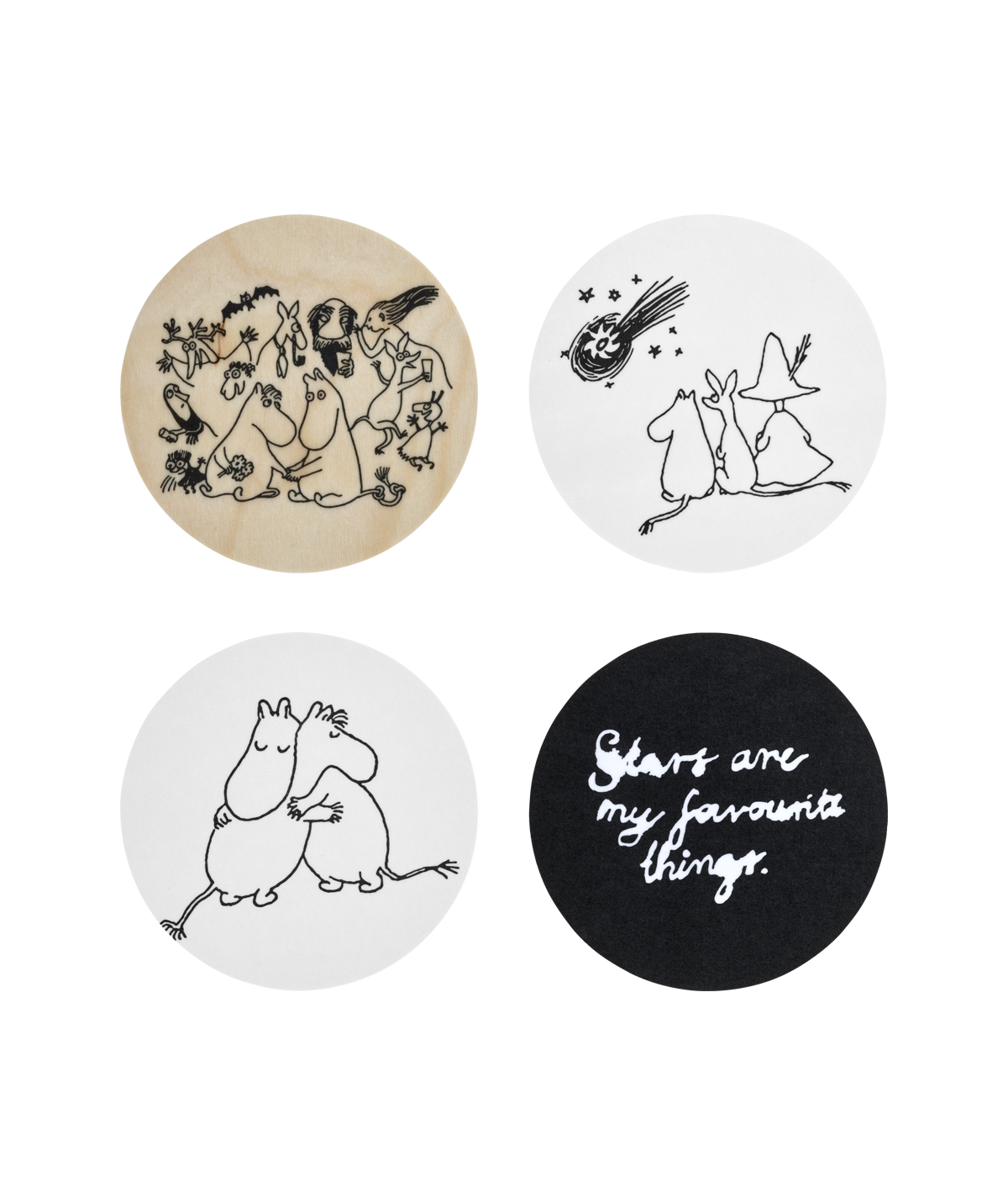 Moomin glasunderlägg 4-pack i plåtask, Moomin 80