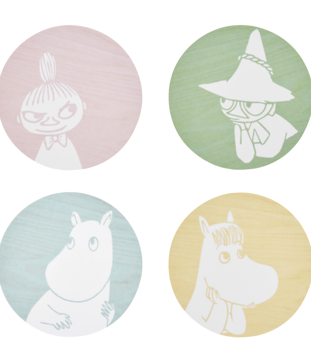 Moomin glasunderlägg Ø10 cm, 4-pack