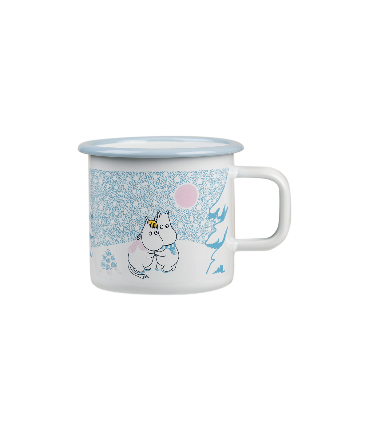 Moomin emaljmugg 37 cl, Let it Snow