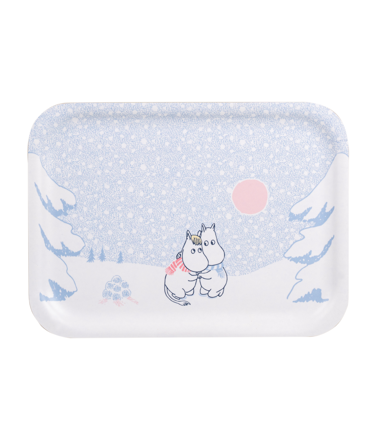 Moomin bricka 27x20 cm, Let it Snow