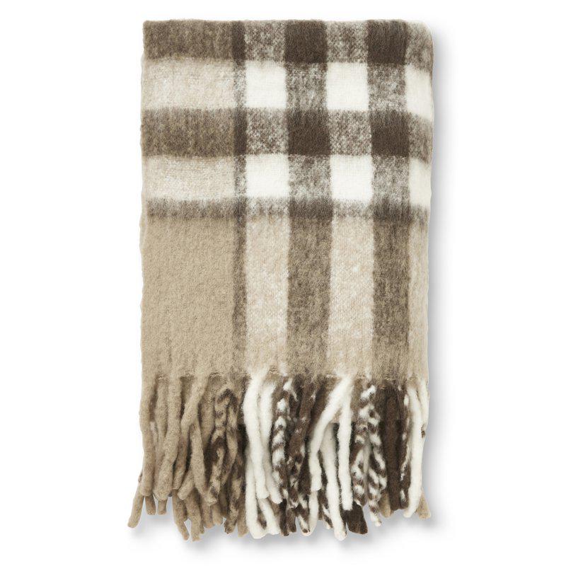 Svartrutig mohairpläd 130x170 cm