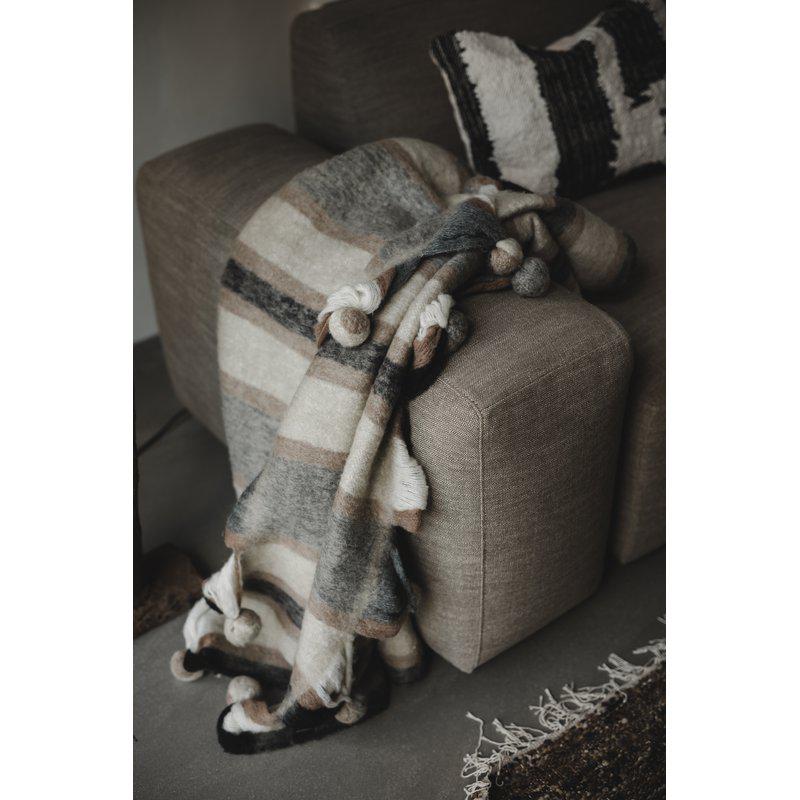 Randig mohairpläd 130x170 cm