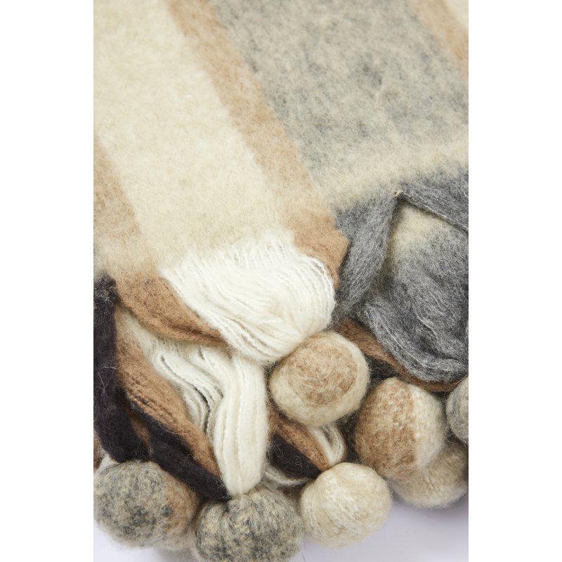 Randig mohairpläd 130x170 cm