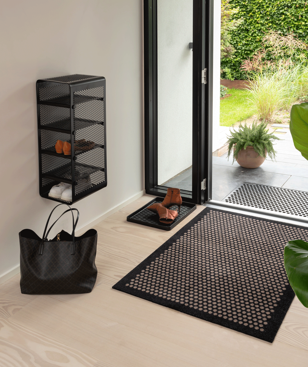 Rack väggmonterad hylla Dot svart, 27x35x75 cm