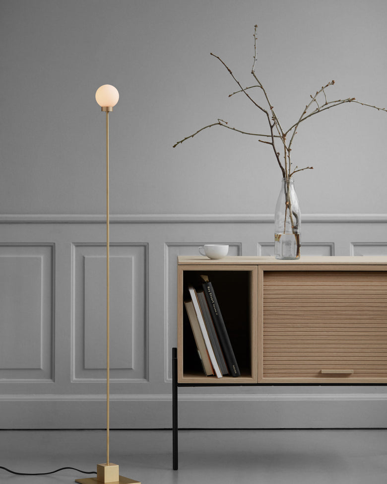 Snöbollsgolvlampa Mässing