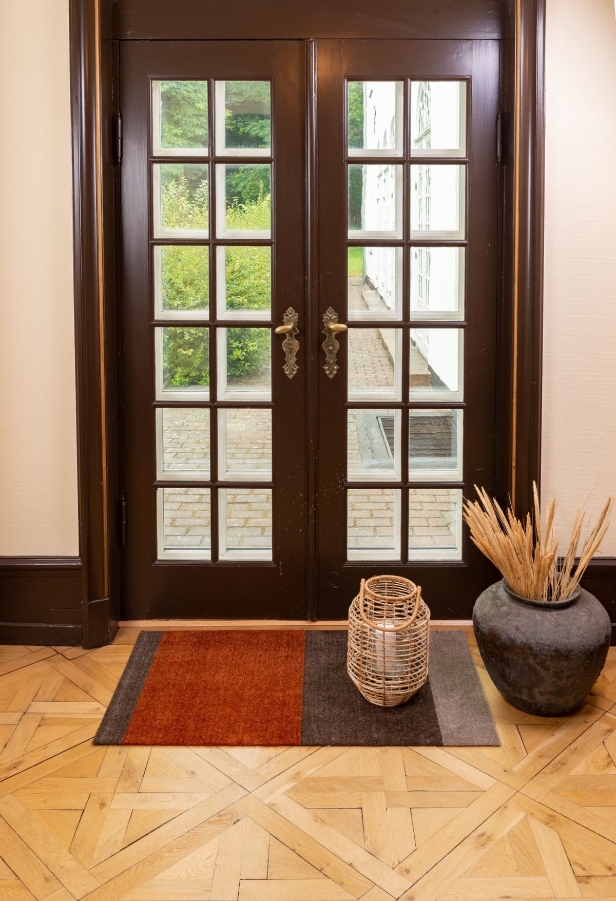 Stripes Horizontal matta sand/brun/terrakotta, 200x90 cm