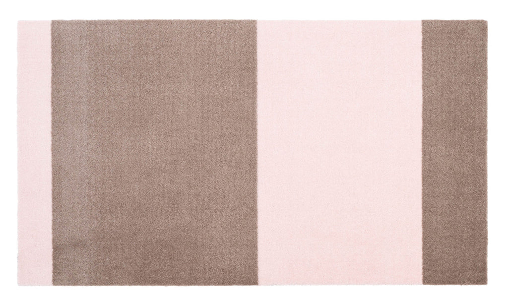 Stripes Horizontal matta sand/ljusrosa, 200x90 cm