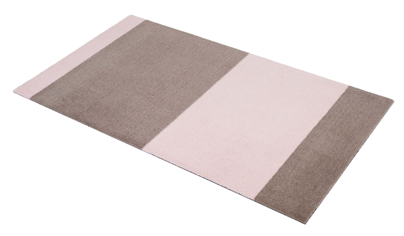 Stripes Horizontal matta sand/ljusrosa, 200x90 cm