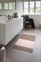 Stripes Horizontal matta sand/ljusrosa, 200x90 cm