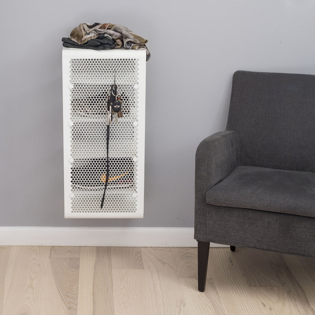 Rack väggmonterad hylla Dot vit, 27x35x75 cm