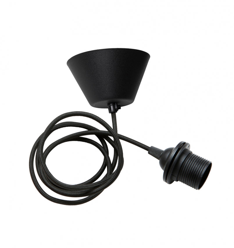 Sladdset, svart textilsladd 1,2M