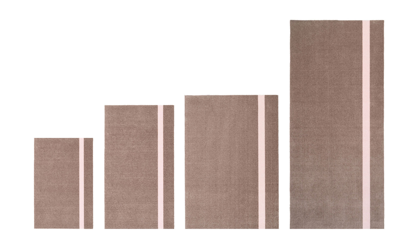 Stripes Vertical matta sand/ljusrosa, 200x90 cm