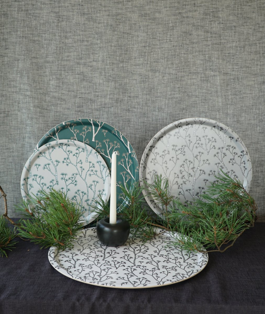 Bricka 38 cm, Pine Grå