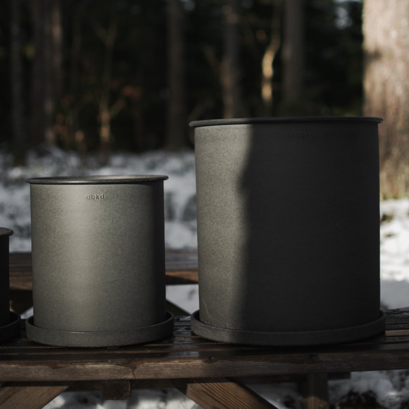 Plant Pot Large 2-set, Svart