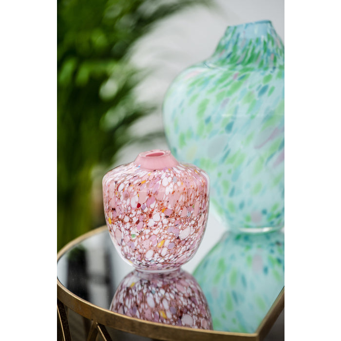 Magnor - Unik Skulptur Kunstglass Rosa Multi Liten 17 cm