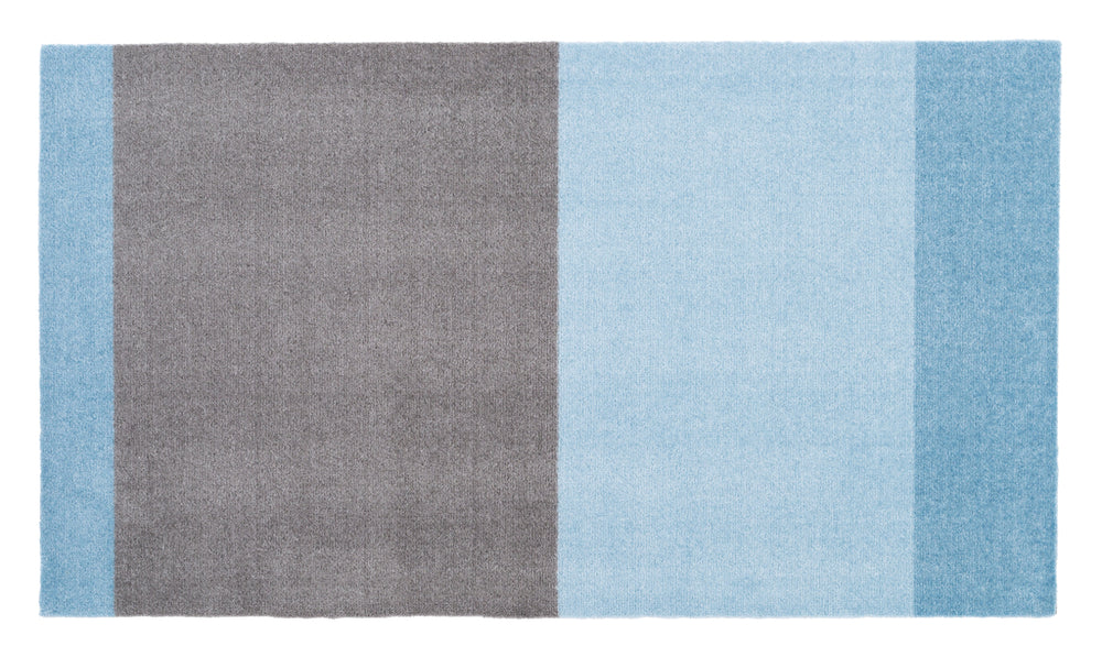 Stripes Horizontal matta ljusblå/dämpad blå/stålgrå, 200x90 cm