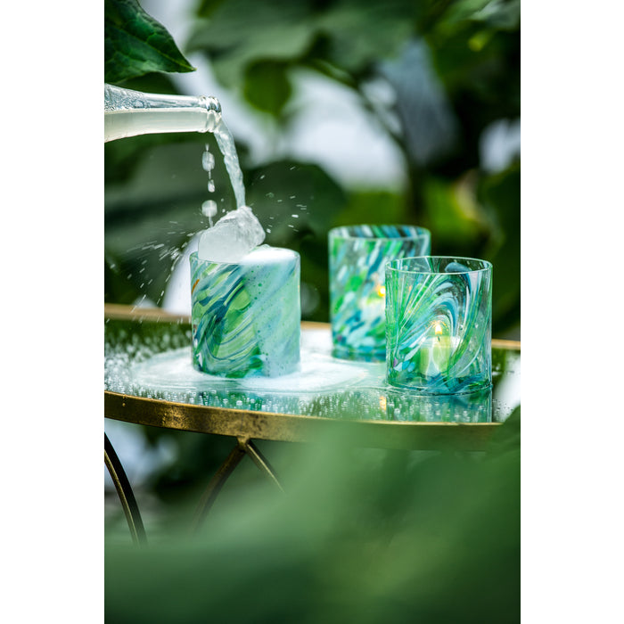 Magnor – Swirl Dricksglas/Ljuslykta – Grön Multi – 35 cl