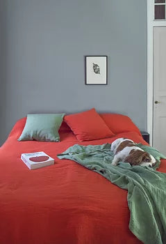 Evy vävd filt 130x190 cm, Tomato