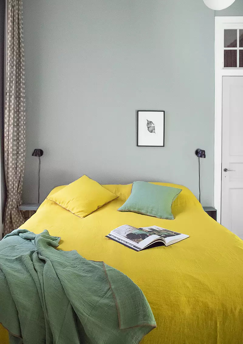 Evy vävd filt 130x190 cm, Lemon