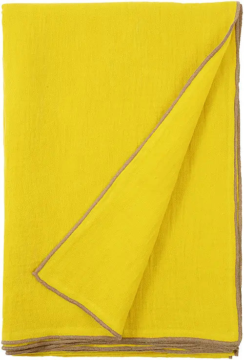Evy vävd filt 130x190 cm, Lemon