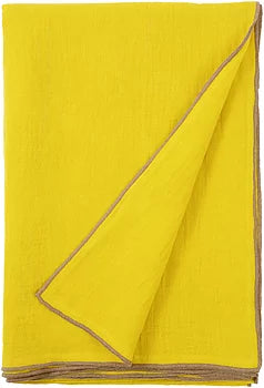 Evy vävd filt 260x260 cm, Lemon