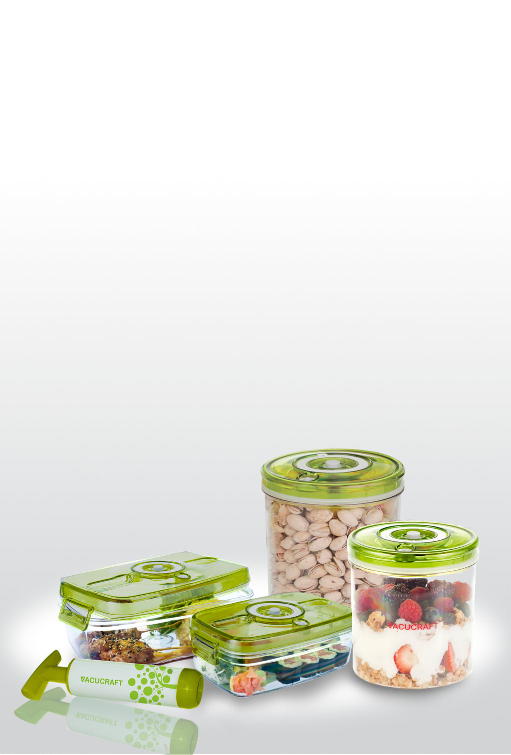 Vacucraft Förvaringsburk med Pump, 4 delar