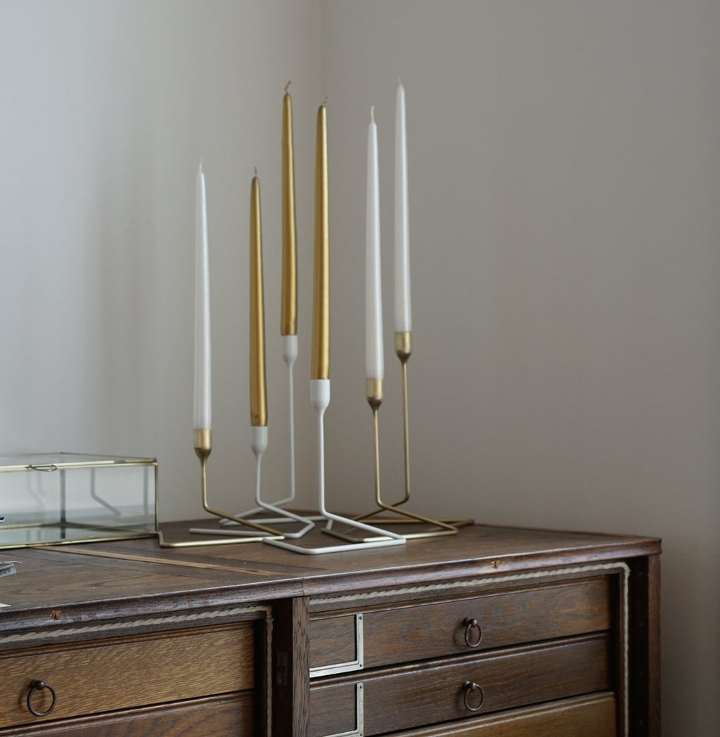 Puzzle ljusstake Vit, S+M