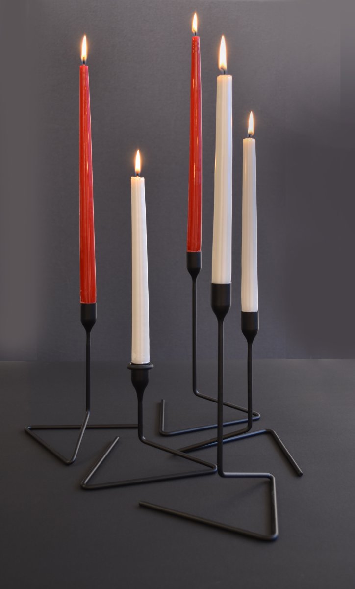 Puzzle ljusstake svart, S+M+L