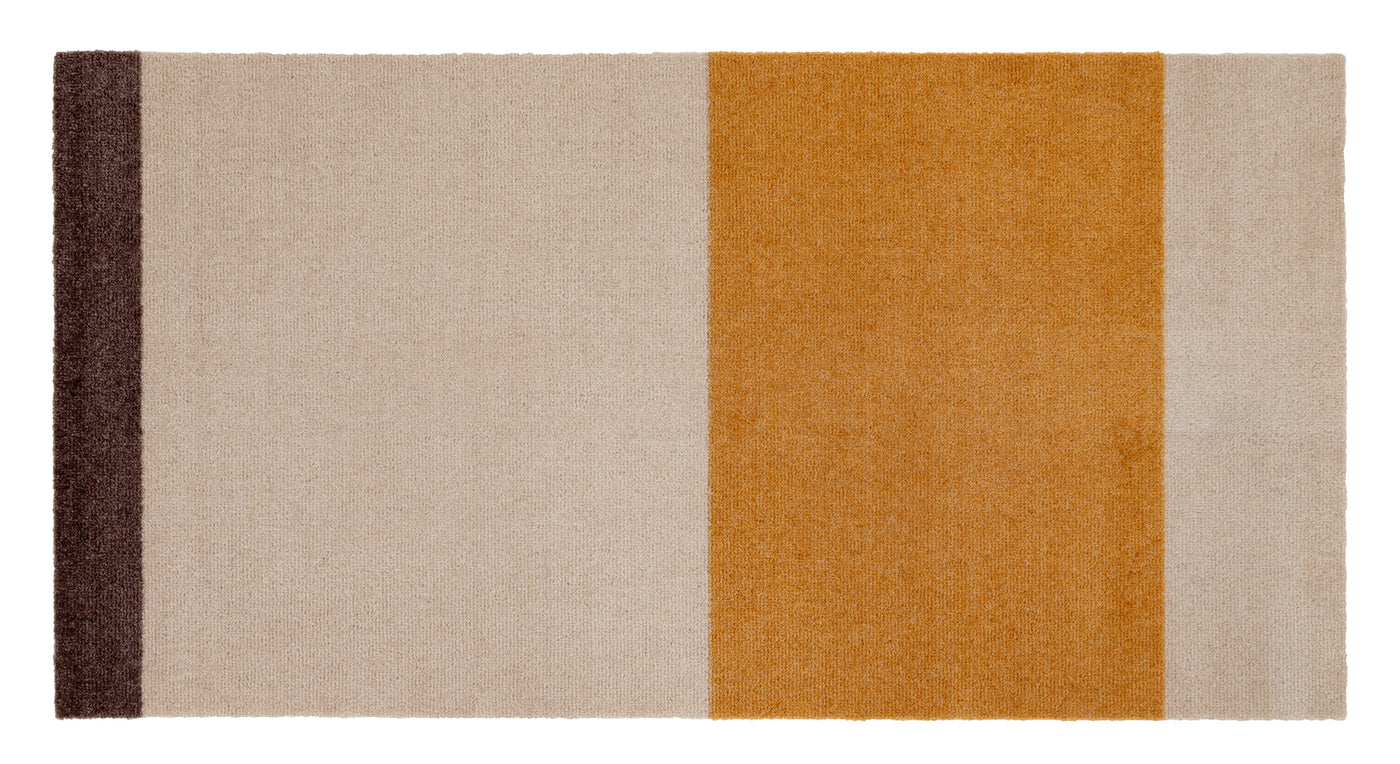 Stripes Horizontal matta ivory/dijon/brun, 200x90 cm