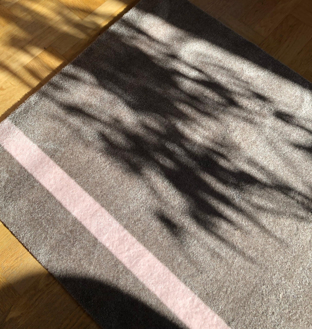 Stripes Vertical matta sand/ljusrosa, 200x90 cm