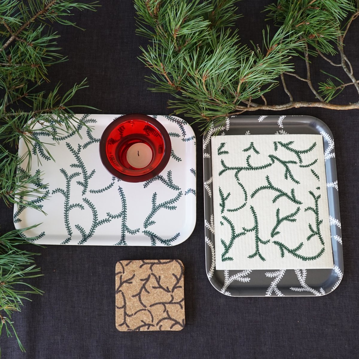 Bricka 20x27 cm, Glimra Grön