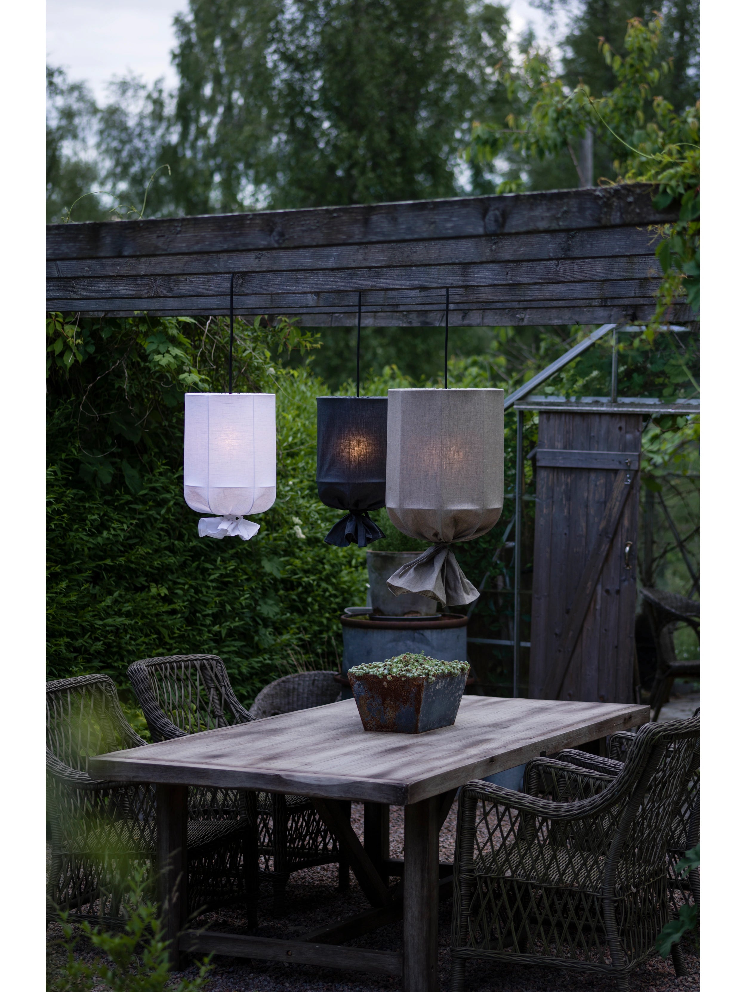 Rund utomhusskärm Ø40 cm, grå