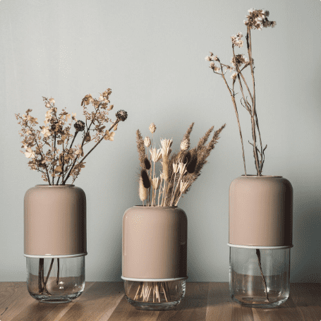 Capsule vas, klar/beige