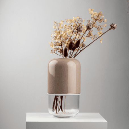 Capsule vas, klar/beige