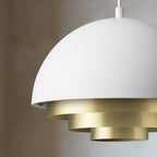 Milieu Colour Mini Taklampa, Matt White & Brass