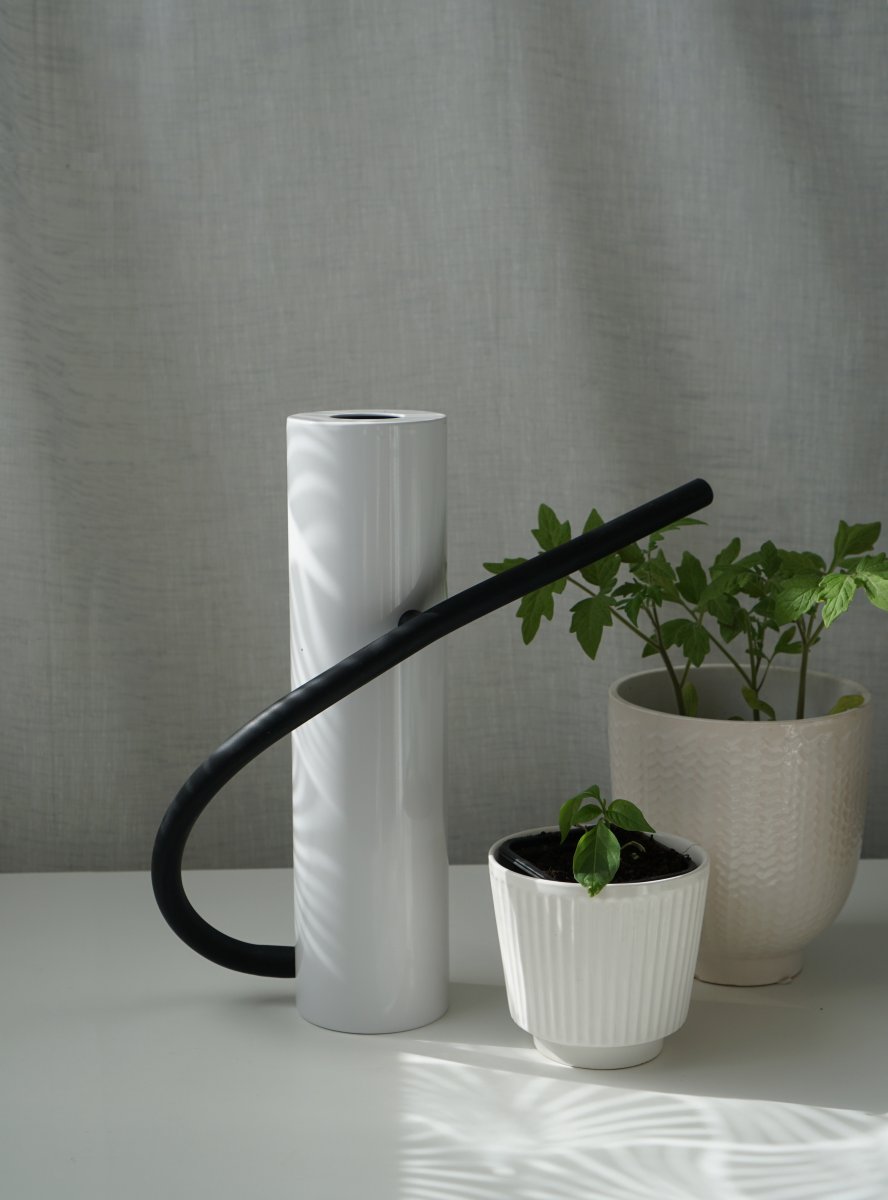 Vattenkanna 1,5 L i rostfritt stål, Mattvit-lackad stål